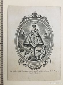 Arte: GRABADO FINALES S. XIX. N. S. DE ARÁNZAZU. Franco. Montaner.